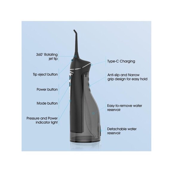 Cordless Oral Irrigator With 4 Water Pressure Modes & 360° Rotating Jet By Beaut - Picture 2 of 6